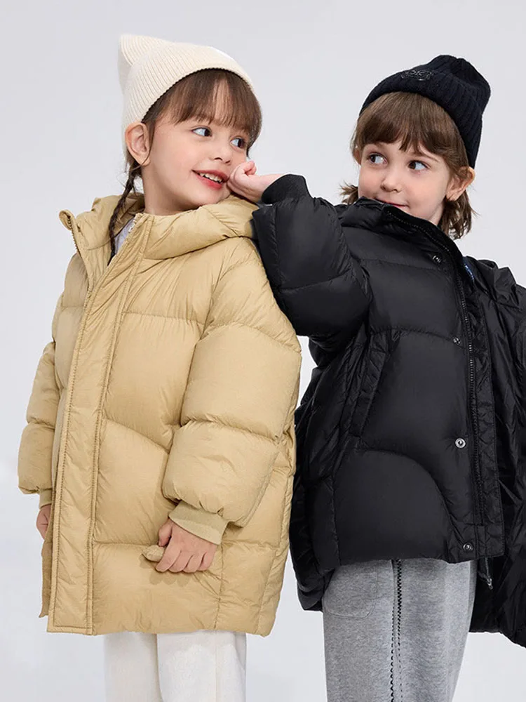 

2022 Kids Down Jackets Fluffy Warm Thicken Mid-Long Hooded Parkas Boys Girls Snowsuit Russian Winter Children's Puffer Jackets