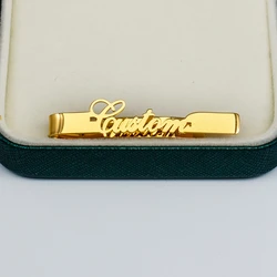 Tie Clips for Men Custom Name Stainless Steel Personalised Tie Clips Wedding Men Shirt Tie Pins Guests Gifts Fashion Jewelry