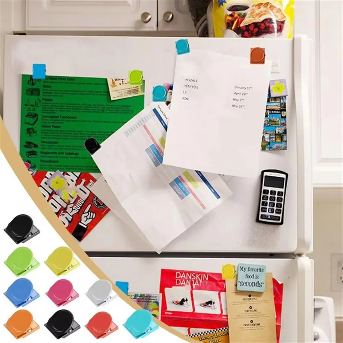 Latest ABBQ-18-Pack Colorful Magnetic Clips - Strong Fridge and Whiteboard Magnets for Notes and Photo