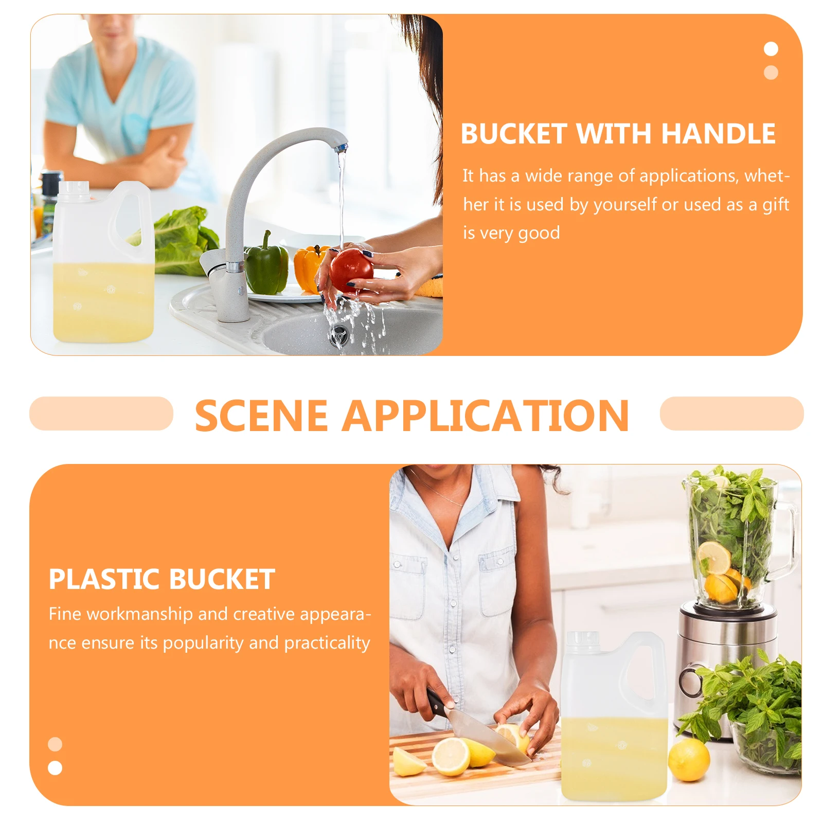 

2Pcs Juice Grade Fructose Syrup Bucket Juice Bottle Plastic Honey Container Fructose Syrup Storage Bucket H Kitchen Bar