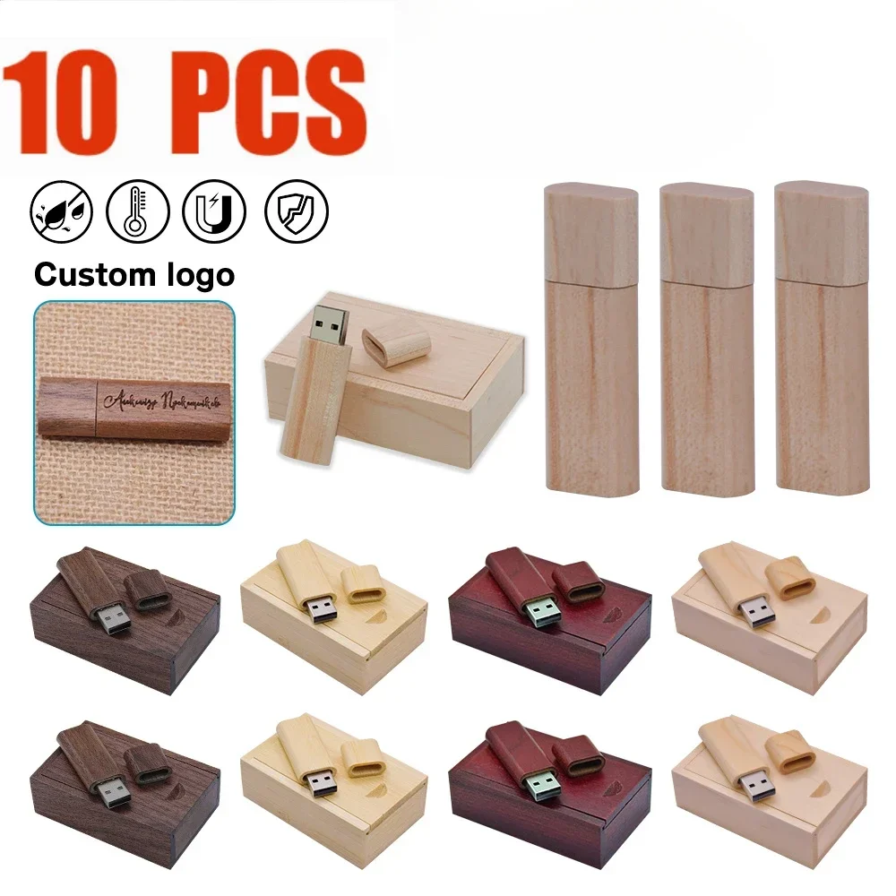 

10PCS per lot Free Logo Wooden USB 2.0 wood usb flash drive pendrive 4GB 8GB 16GB 32GB 64GB memory stick wholesale for wedding
