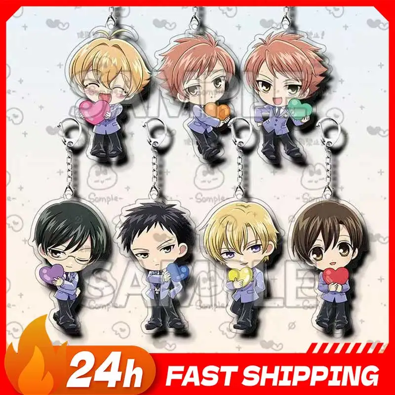 Figura de Acrílico del Anime Ouran High School Host Club, Fujioka Haruhi, Llavero de Acrílico, Figura de Haninoduka Mitsukuni, Colgante de Acrílico, Regalos