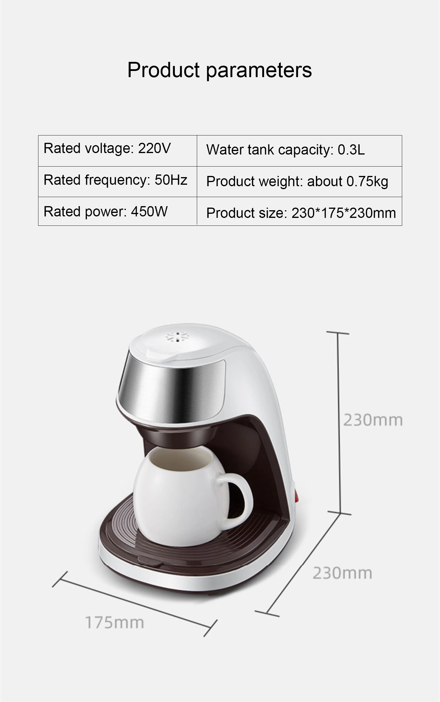 DMWD Electric American Drip Coffee Maker Automatic Mini Teapot Boiler Cappuccino Latte Cafe Tea Brewing Glass Pot Coffee Machine