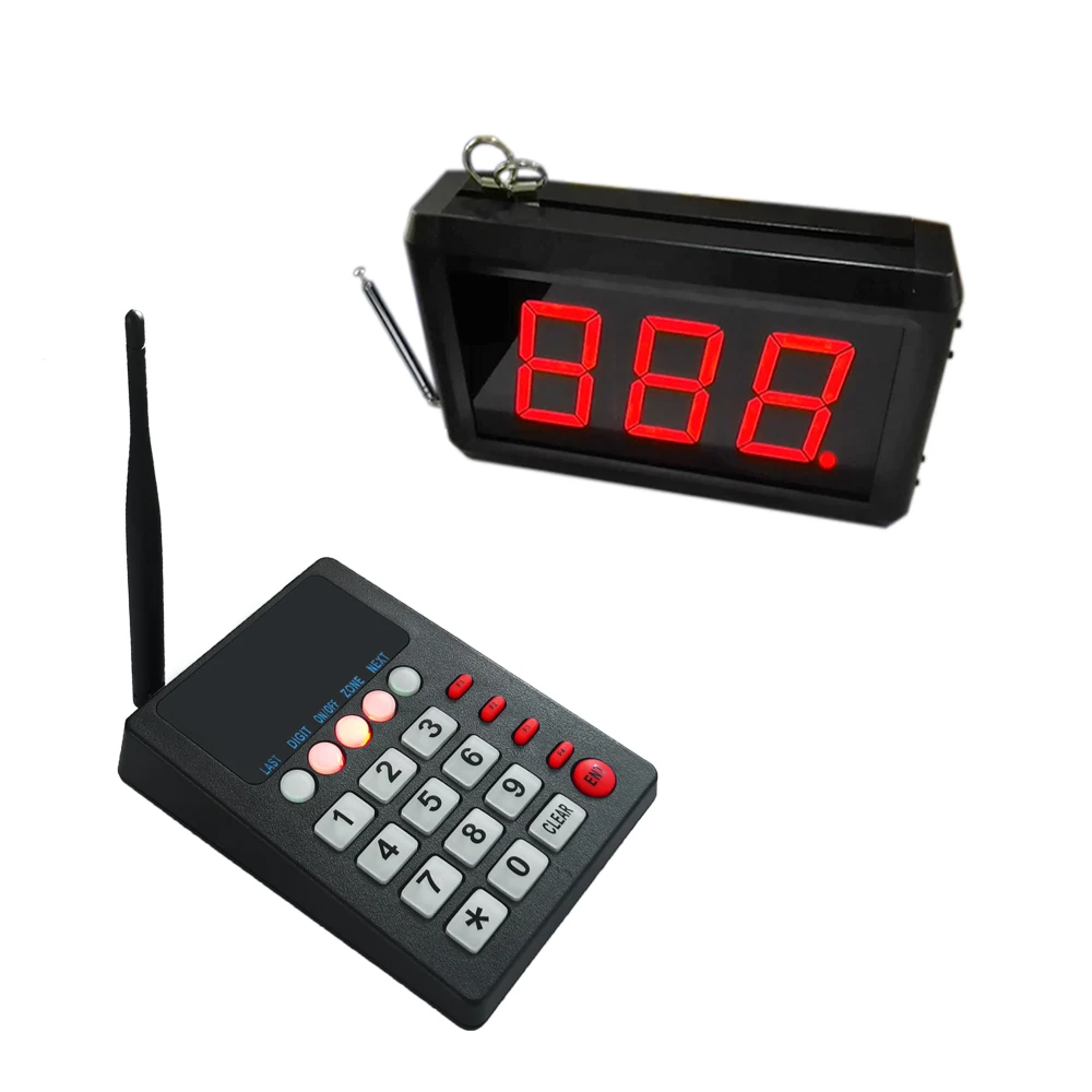 Wireless Queue Number Call System CE Passed For Fast Food Reastaurant Service ( 1 Display+1 Keypad)