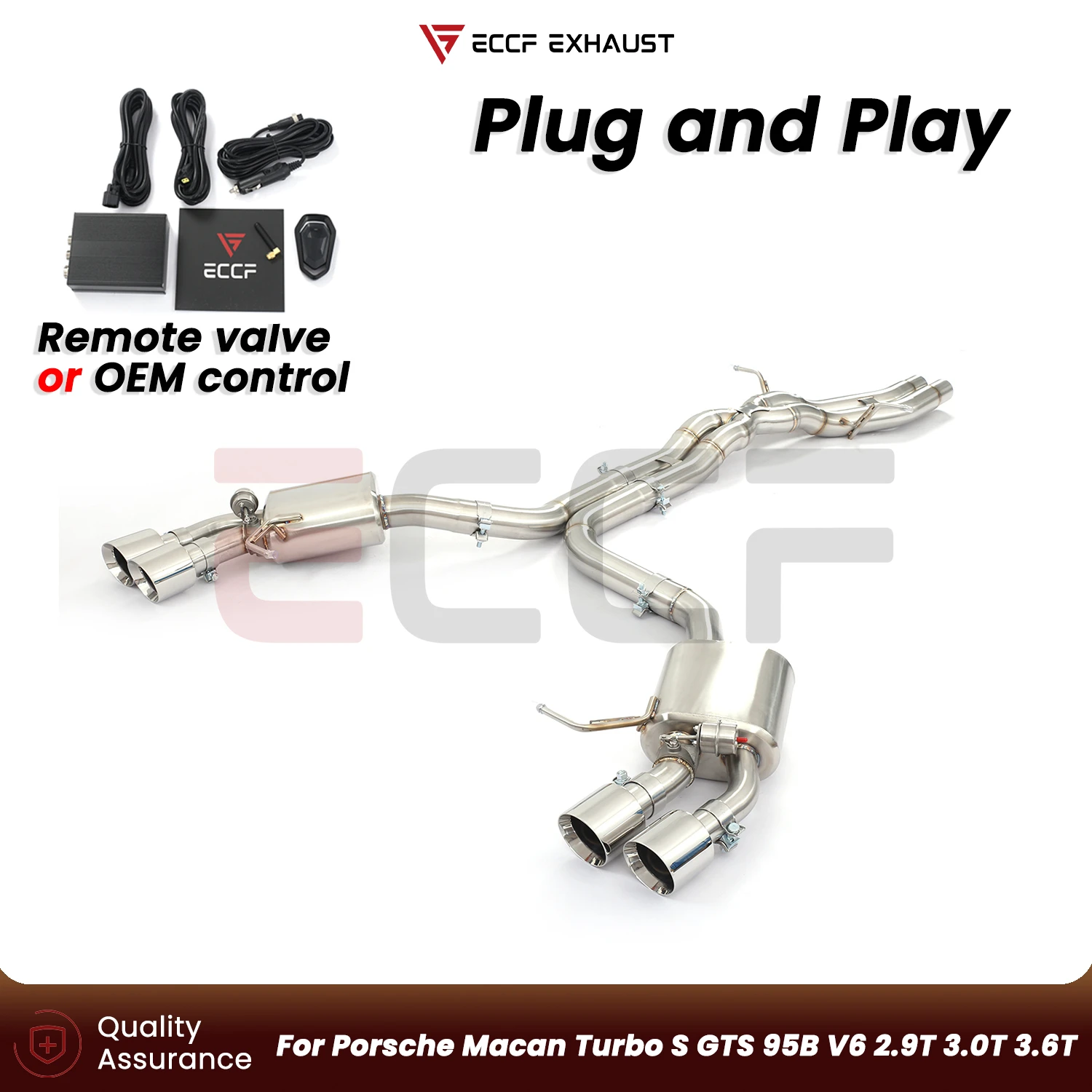 High Temperature Resistant Perfect Pneumatic Valve Stainless Steel Catback for Porsche Macan Turbo S GTS 95B V6 2.9T 3.0T 3.6T