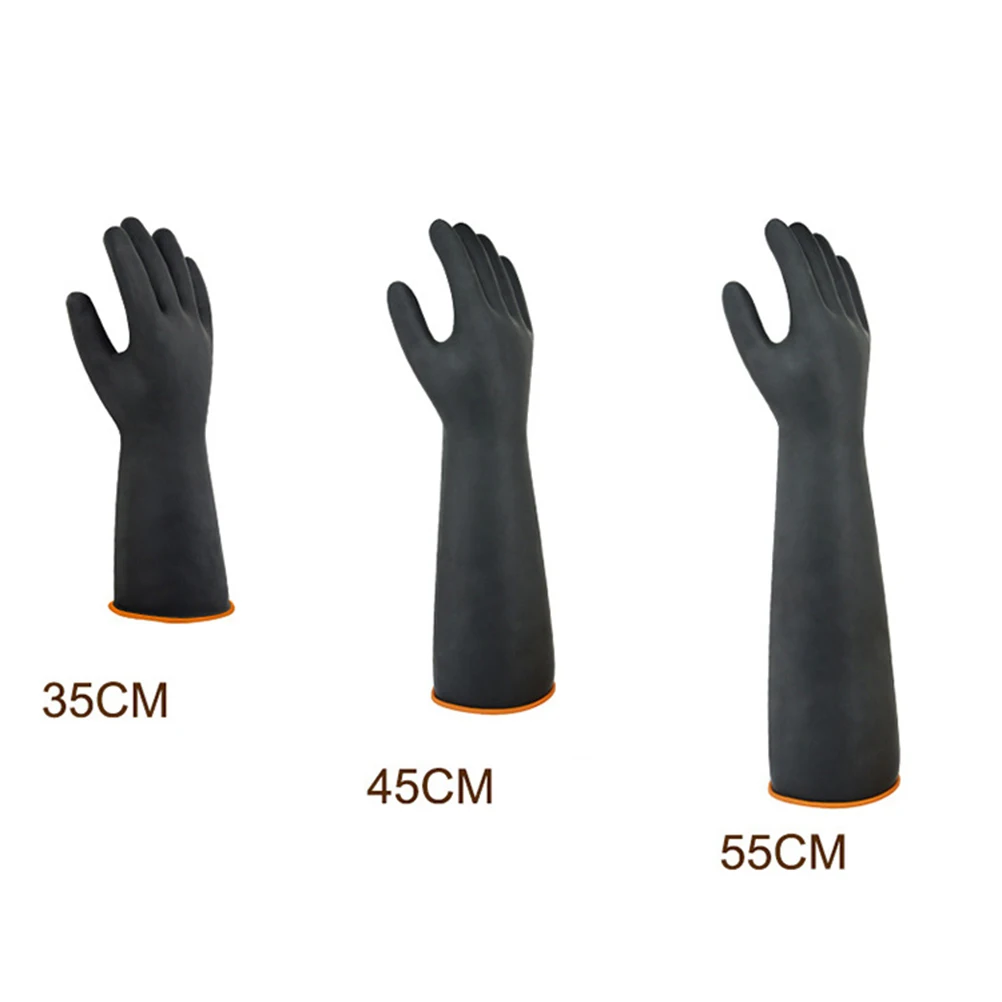 Chemical Proof Gloves Waterproof Durable Anti Skid Cleaning Kitchen Car Wash Rubber Gloves Acid Alkali Resistant Fashion