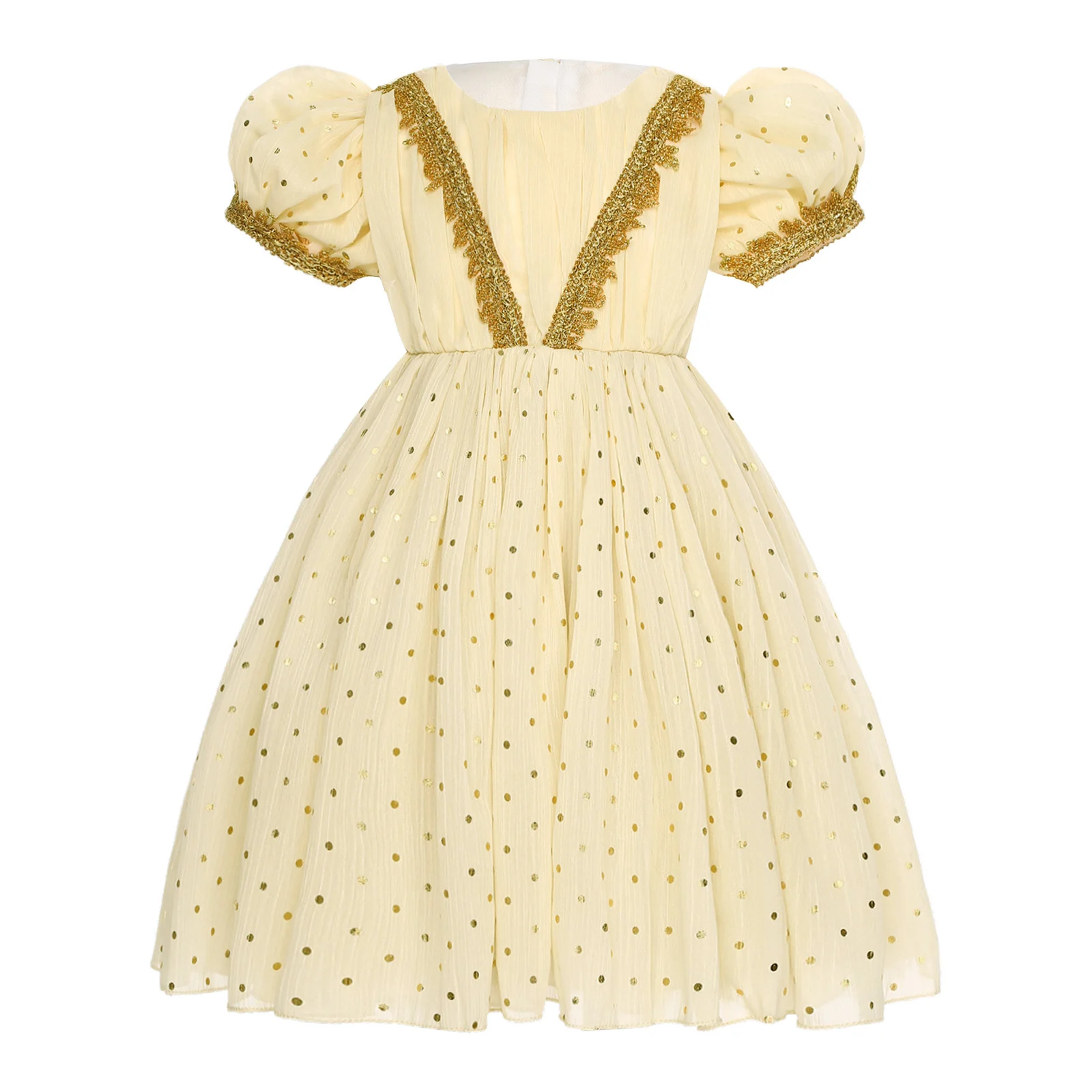 Baby Girls Princess Pomp Dress Elegant National Costume Full Length Embroidery Gown Party Banquet Pageant Evening Party Dress