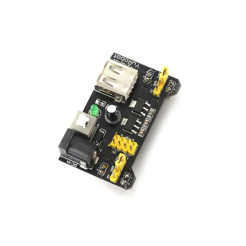 Breadboard power module Compatible with 5V 3.3V MB-102 Power module Dual 5V/3.3 Black