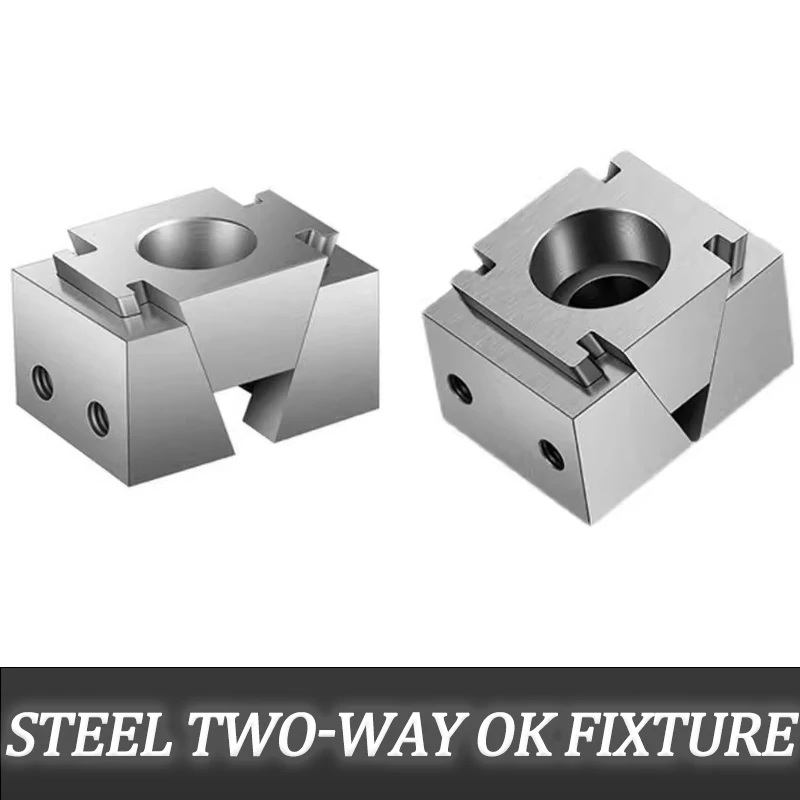 Morsa de Bancada CNC M6 M8 M10 M12 M14 M16 OK Vise com Grampos de Cunha, Morsa Bilateral Modular de Precisão para Usinagem Industrial