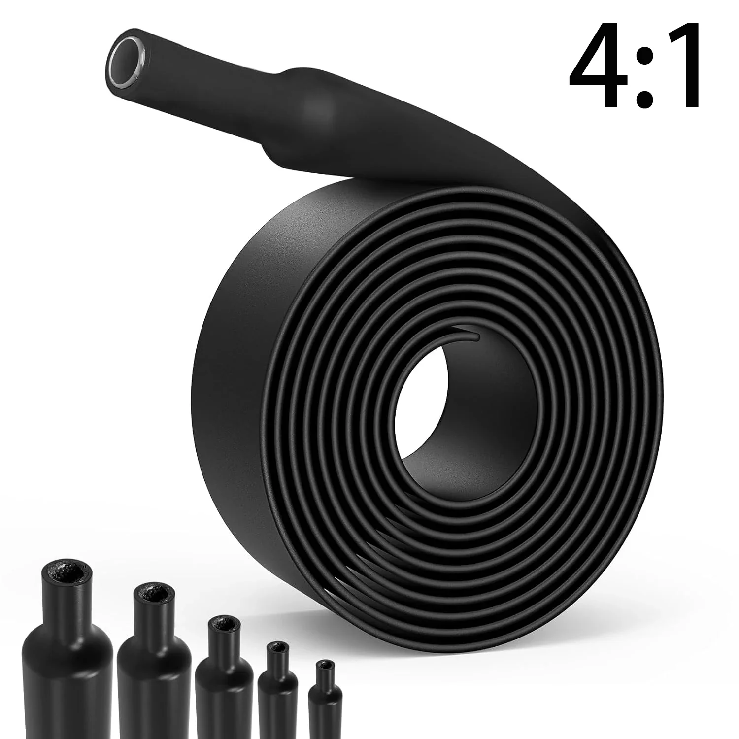 4:1 Ratio Heat Shrink Tubing Dual Wall Adhesive Lined Shrinkable Wire Wrap Tube Industrial Marine Grade Waterproof  Φ4mm-Φ52mm