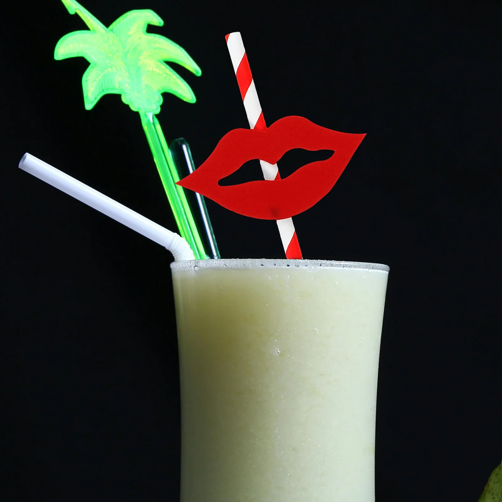 

40Pcs Paper Straws Decorative Long Cocktail Drinking Straws for Wedding Birthday Party Supplies Disposable Eco Friendly