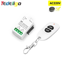 Wireless Remote Control Switch 433Mhz 110V 220V 1CH Radio Control Relay Receiver with ON OFF Button Transmitter for Led Light