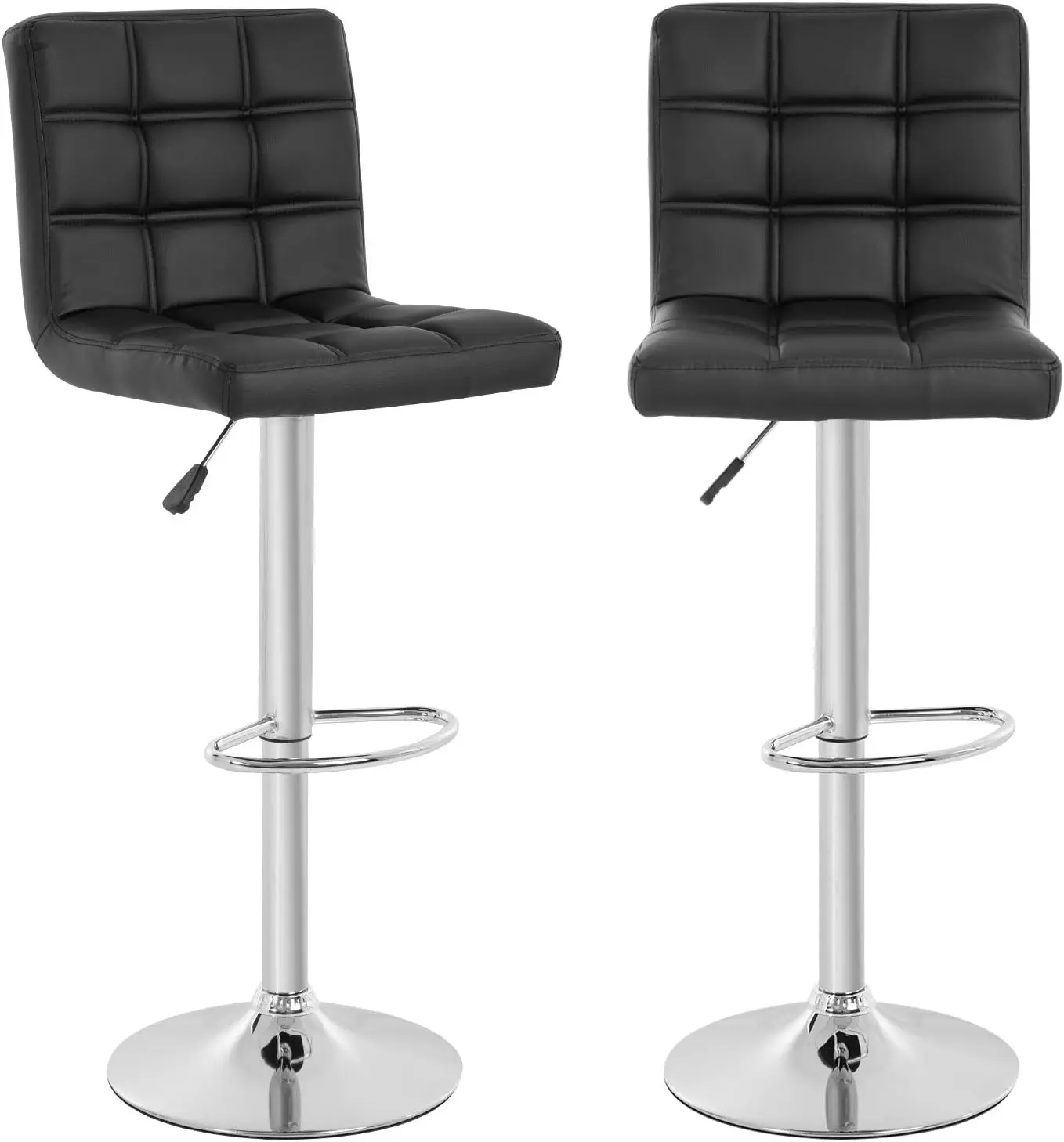 

Set Of 2 Barstools Modern Bar Stool Pu Leather Height Adjustable Counter Height Swivel Bar Stool Bar Chairs Hydraulic Dining