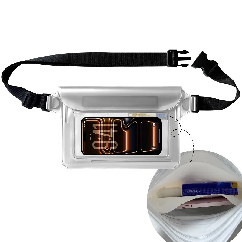 

PVC waterproof fanny pack, outdoor rafting swimming waterproof bag, touch screen visual mobile phone waterproof bag