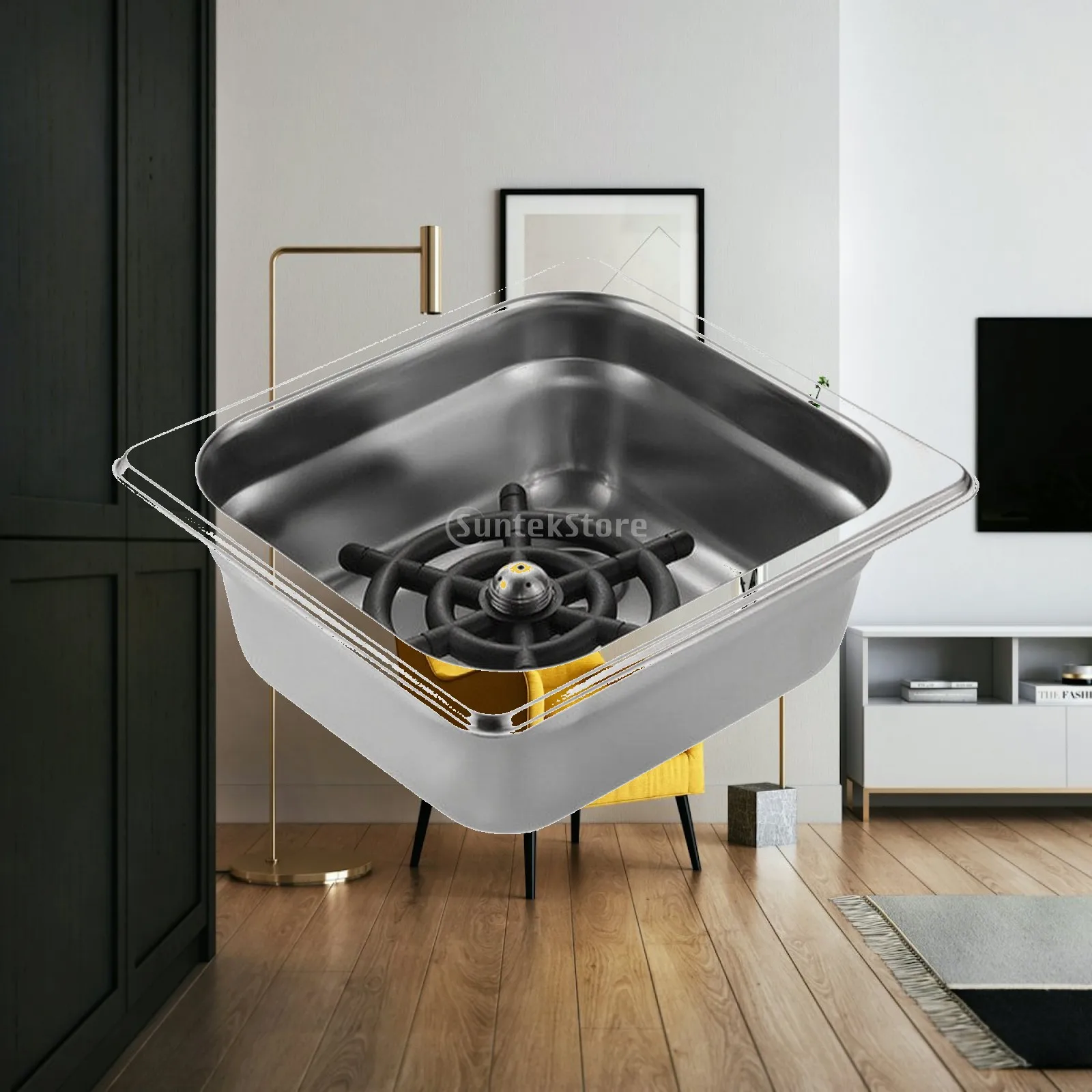 Embedded Cup Washer Stainless Steel Sink Glass Rinser Cup Washer with Spray Head Recessed Hardware High-Pressure for Baristas