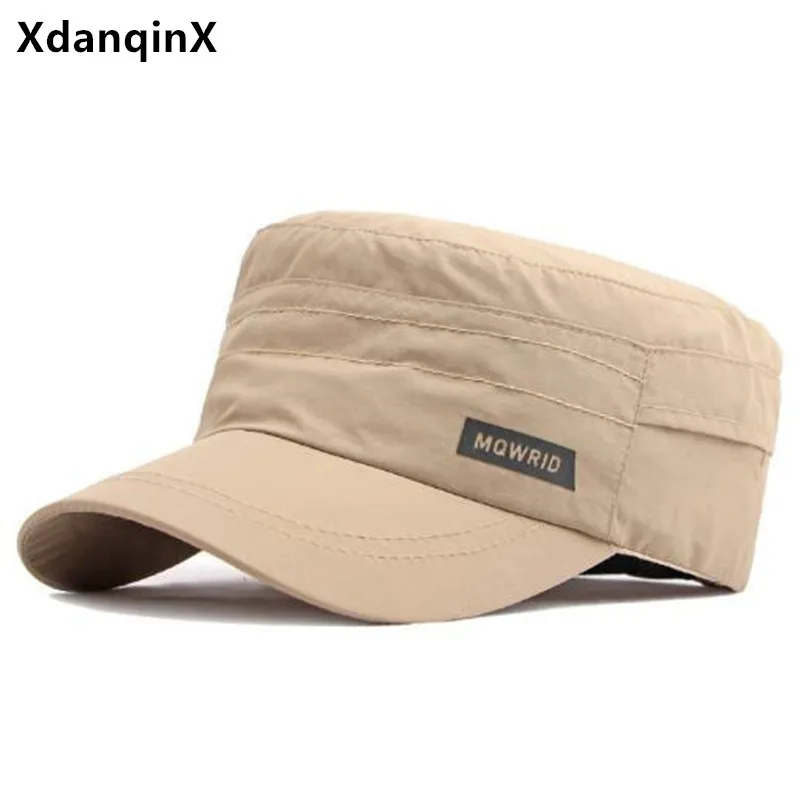 2023 New Spring Summer Men's Cap Vintage Breathable Military Hats Sunscreen Flat Caps For Men Camping Fishing Cap Snapback Cap