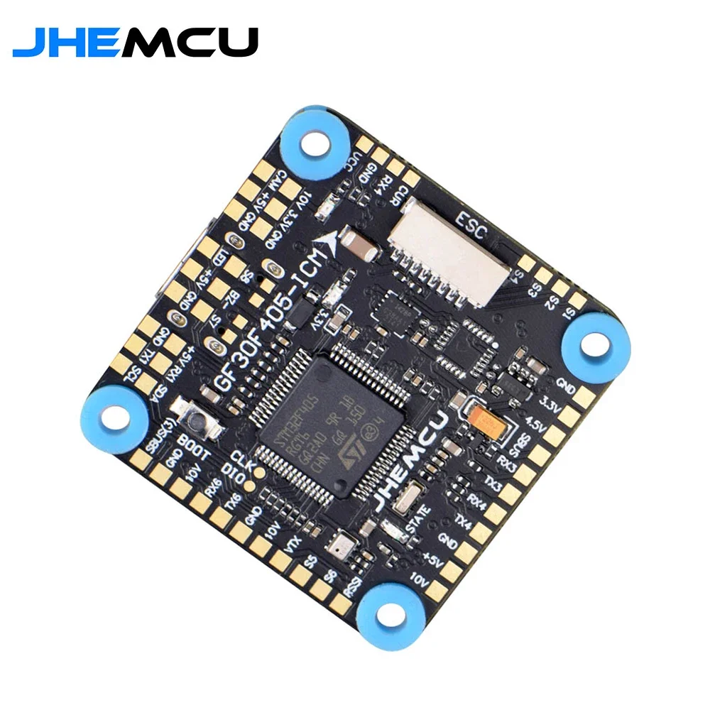 JHEMCU الطيران المراقب المالي ل FPV حرة بدون طيار ، بارو ، OSD ، BalckBox ، 5 فولت ، 10 فولت ، بيك المزدوج ، 3-8S ، 30x30 مللي متر ، GF30F405-ICM ، F405