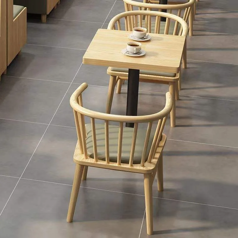 Commercial Cafe Dining Set Modern Wooden Square Table with Leather Booth Seating for Restaurant Coffee Shop Furniture view 5