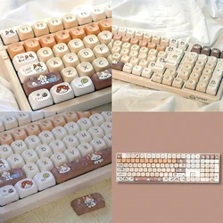 MOA 144 Keys Cute Cat Keycap Set PBT Cartoon Anime Japanese Girl Gift for MX Switch 60/84/90/104/108 Layout Mechanical Keyboards