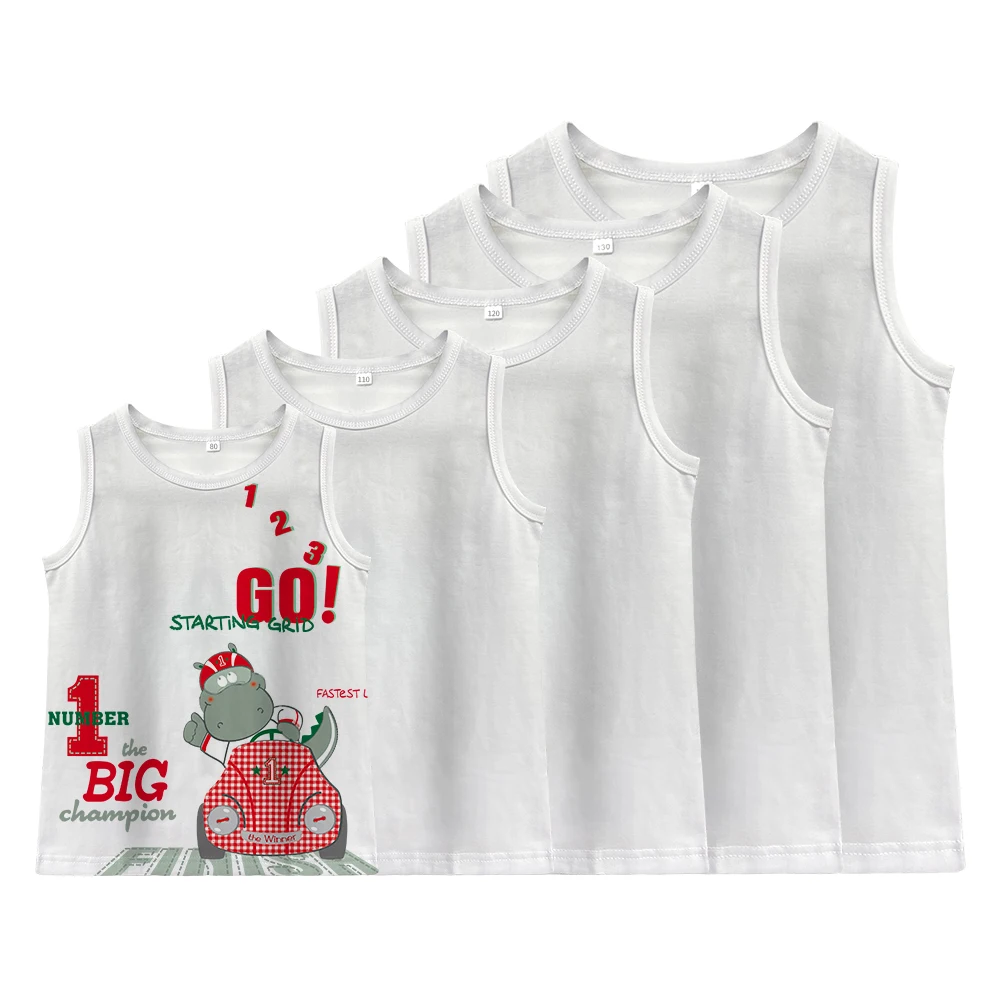 

10pcs/lot Sublimation Blank T-shirt Vest Child Heat Transfer Printing DIY