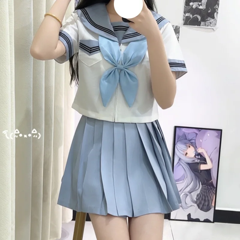 Blaue orthodoxe College-Stil japanische koreanische Schüler Schuluniform JK Uniformen Mädchen Anime Cosplay Matrosenanzug Klasse Top Seifuku