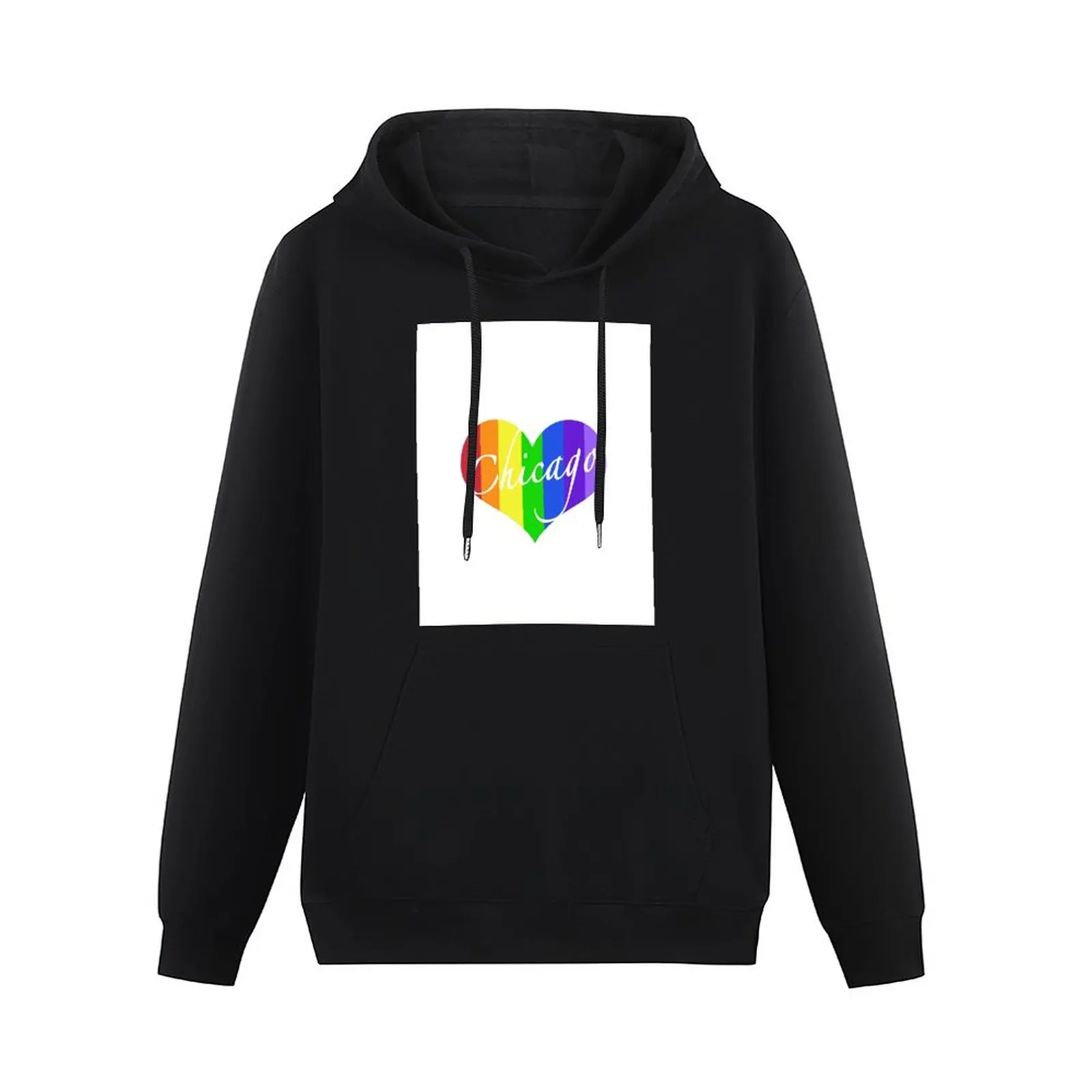 Chicago Rainbow Heart Pullover Hoodie graphic t shirts men anime hoodie