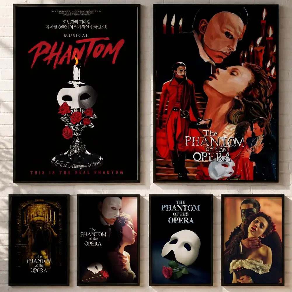 The Phantom of The Opera Poster HD Poster Wall Art Self-Stick No-Residue for Home Cafe Office Great Gift