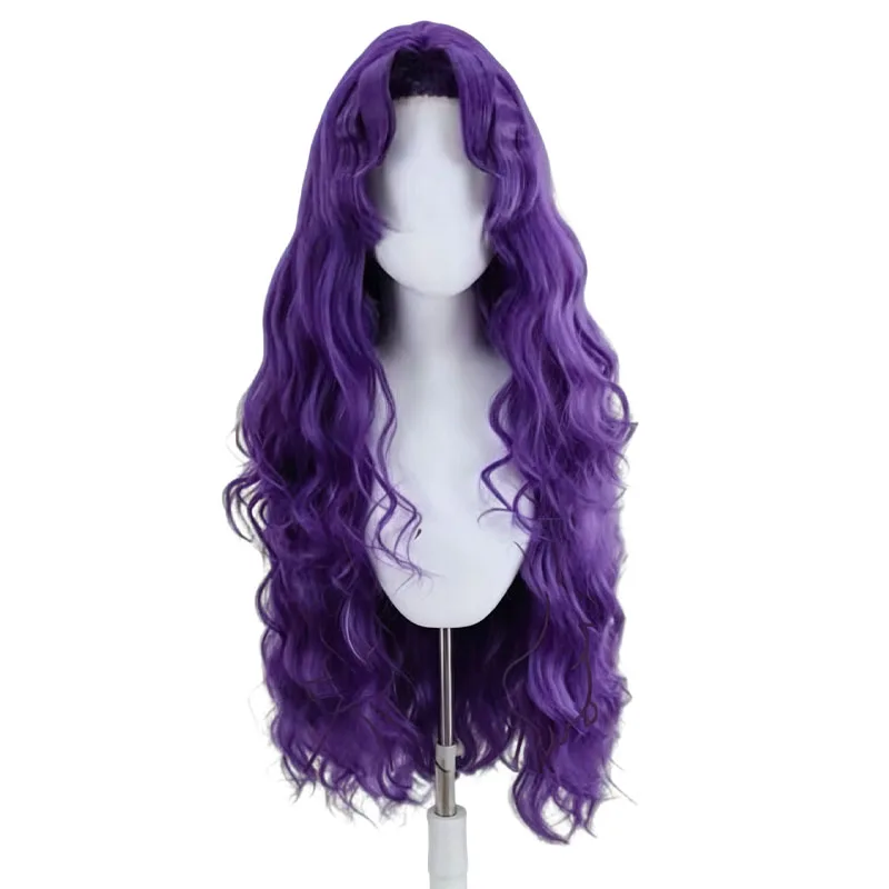 Anime JOJO Kars Cosplay Wig Purple Long Heat Resistant Synthetic Hair Earrings For Women Men Halloween Costume Party Carnival