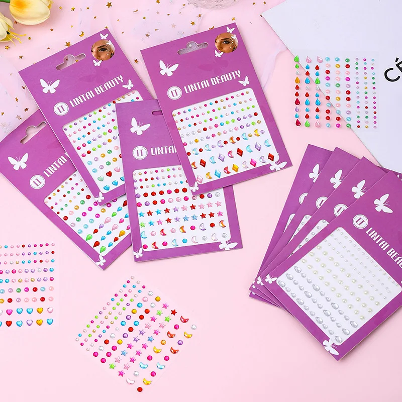 Hot Selling Face Gems Stickers Self Adhesive Waterproof Teardrop Rhinestones for Party Makeup Nail Art Beauty Supplies view 2