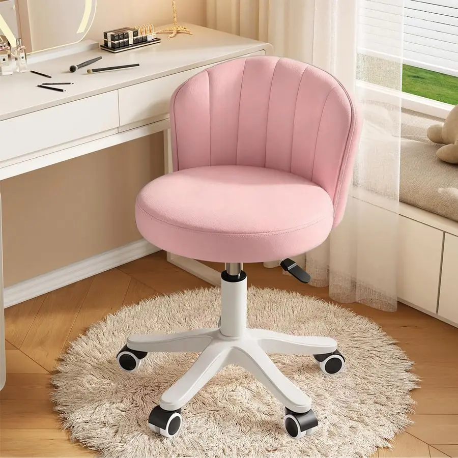 

Круглое офисное кресло без подлокотников, удобное компьютерное кресло с низкой спинкой, из искусственной кожи, регулируемое по высоте, поворотное, для работы и спа-процедур