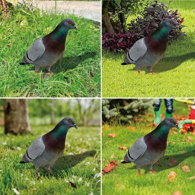 Pigeon Bird Decor 2X Realistic 2D Acrylic Pigeon Model Bird Stake Ground Plug Decorative Yard Art Bird Figurine For Courtyard