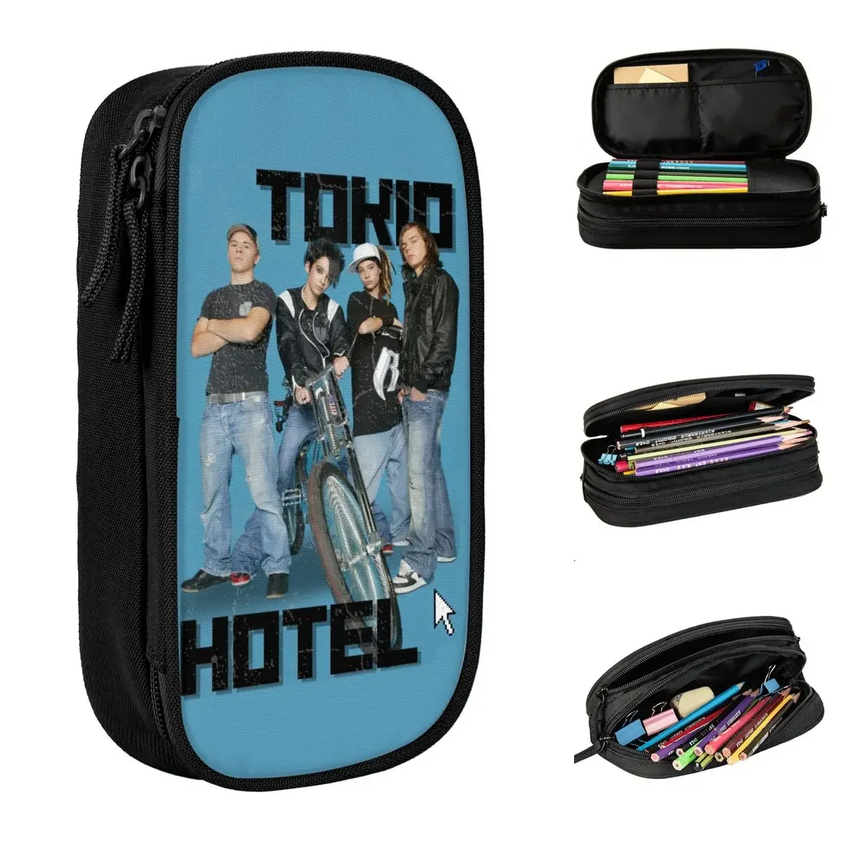 Tokio Hotel Pencil Cases BillKaulitz Rock Pen Bags Girls Boys Large Storage Office Gifts Pencilcases