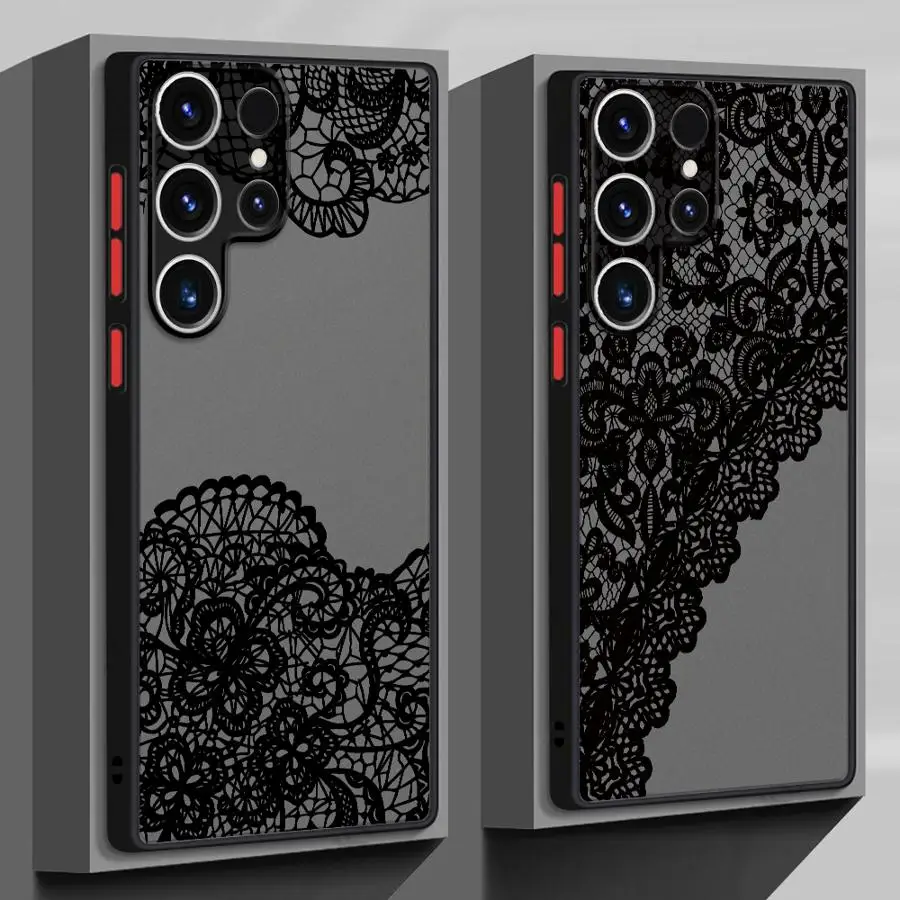 Lace Flower Case for Samsung Galaxy S20 Note 20 Ultra 10+ S26 S21 S24 Plus S23 FE S25 Ultra S22 Phone Cover