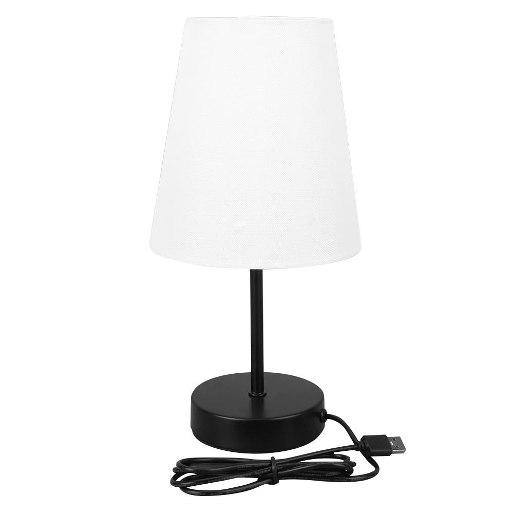 USB Port Minimalist Table Lamp Touch Control 3 Way Dimmable with Mental Base for Bedroom for Living Room Dorm Home Office