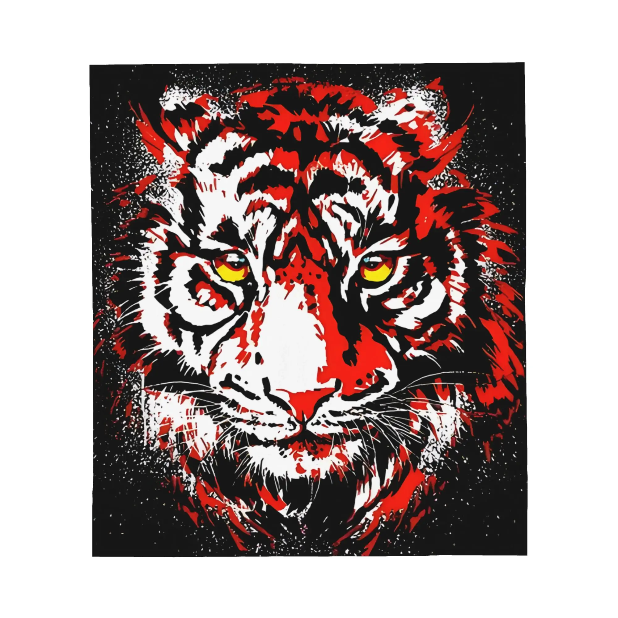 1PC Red Tiger Head Realistic Tiger Eyes Blanket Throw Super Cosy Plush Living Room Sofa