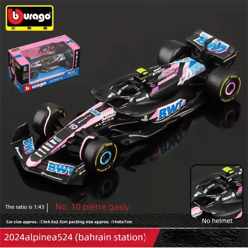 Bburago 1:43 BWT Alpine F1 Team A524 Alloy Diecast Model Car High Simulation Formula Racing Collectible Display Gift - view 3