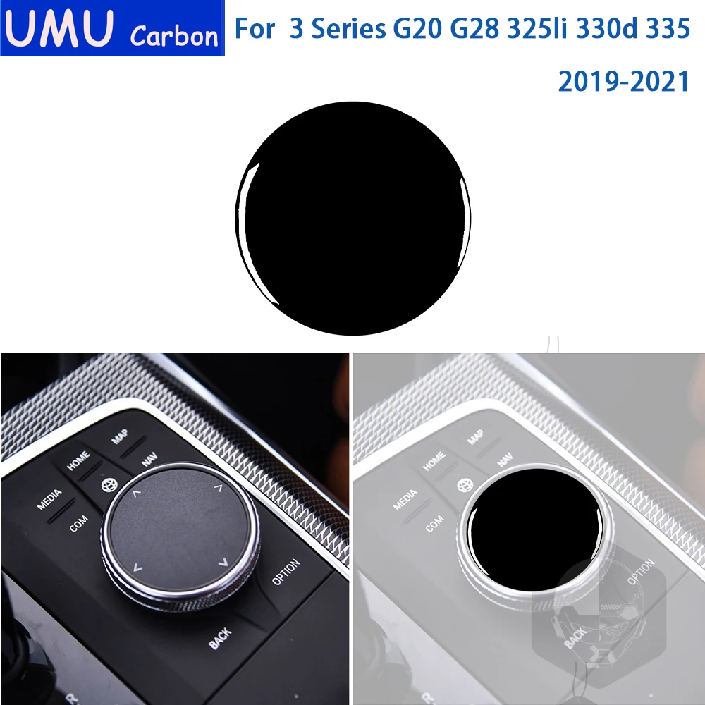 For BMW 3 Series G20 G28 325li 330d 335 2019-2021 Accessories Plastic Car Interior Multimedia Knob Trim Sticker