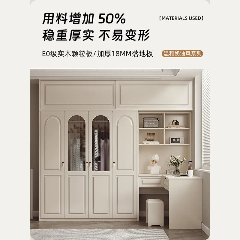 wardrobe corner desk small apartment L corner children's computer desk combination one-piece 7-character large wardrobe