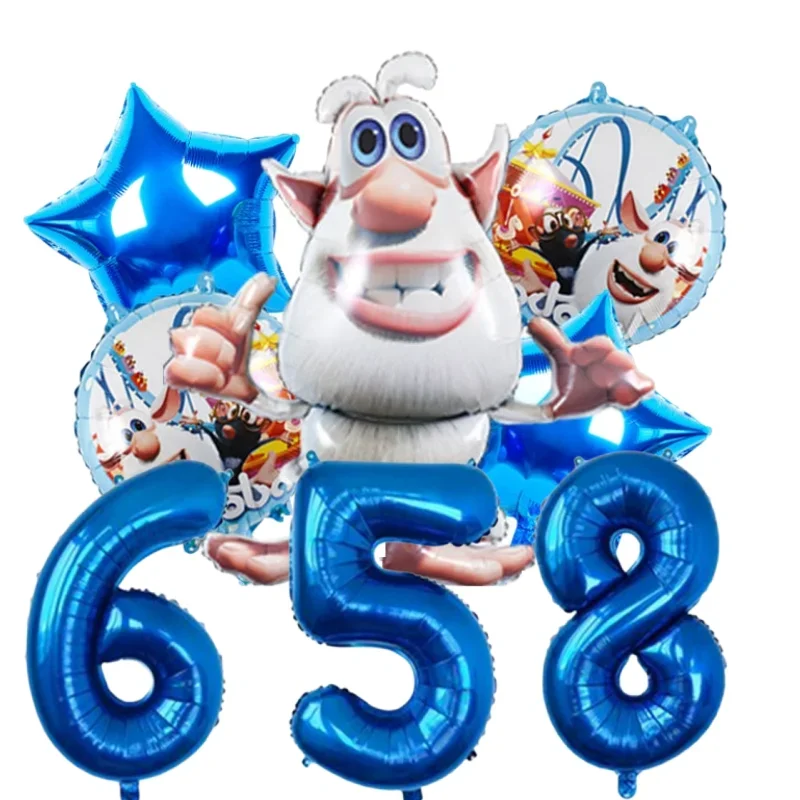 Cartoon Big Eyed Rat Aluminium Foil Balloons Kids Birthday Party Decoration Children Gifts Bubaed Number Globos5 Th 6th Birthday