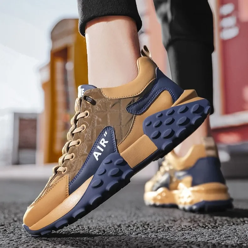 أحذية رياضية رجالية ربيعية جديدة كاجوال كلاسيكية عصرية سميكة القاع أحذية ترفيهية قابلة للتنفس من الألياف الدقيقة مطورة لربيع الخريف #3