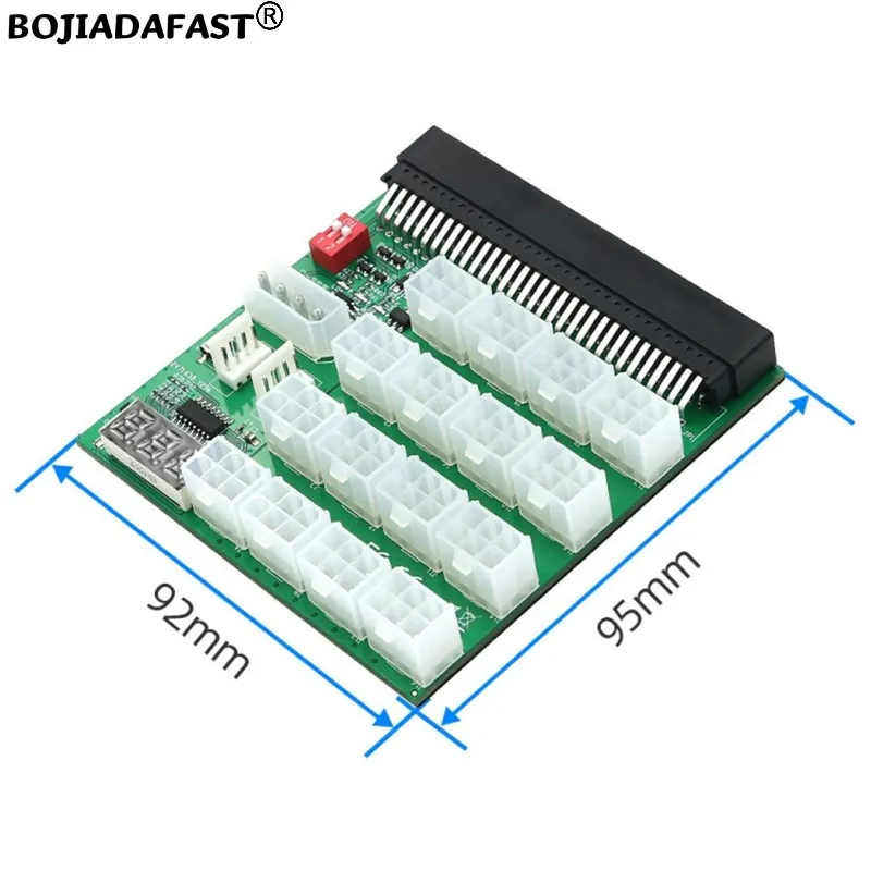 16 * 12V ATX PCIE 6Pin Female Connector Breakout Board Synchronization For HP LITEON Delta FUJITSU Server Power Supply