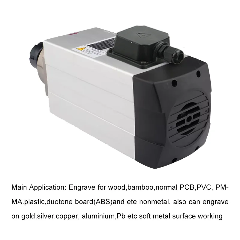 HQD CNC 4.5kw ER32 Square Air-Cooled Spindle Motor 220v 380v Milling Machine Spindle 4 Bearing 18000RPM 300Hz For CNC Router