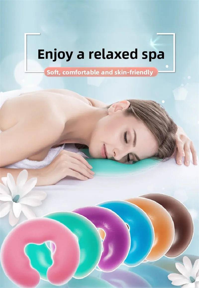 

6 Colors Beauty Salon Lying Pillow New Soft Salon SPA Massage Silicone Face Relax Cradle Cushion Bolsters Pillow Pad Beauty Care