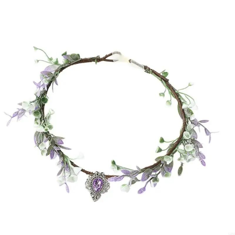 عصابات رأس من الزهور البلاستيكية المصنوعة من العشب البلاستيكي، زينة شعر مريحة للنساء والأطفال