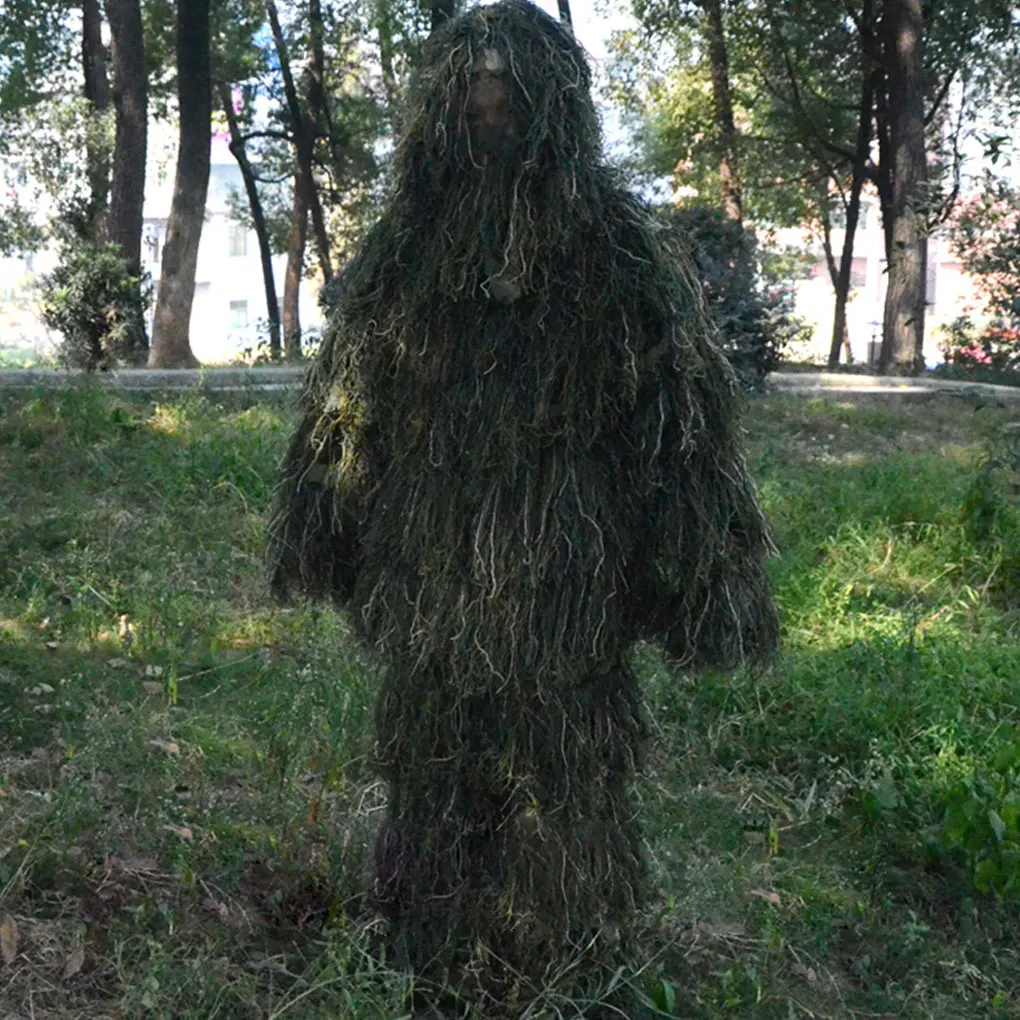 Детские 3D камуфляжные костюмы для охоты на открытом воздухе, разведки, детская камуфляжная одежда, комплект брюк с сумкой для хранения, 1,1-1,3 м