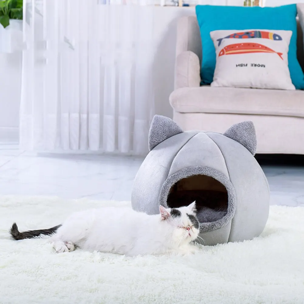 Pet Tent Cave Bed para gatos Cães pequenos Auto-aquecimento Cat Tent Bed Cat Hut Confortável Pet Sleeping Bed