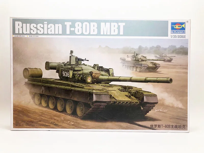 

1/35 Russian T-80B Main Battle Tank Military Assemble Vehicle Model Toy Trumpeter Boy Gift