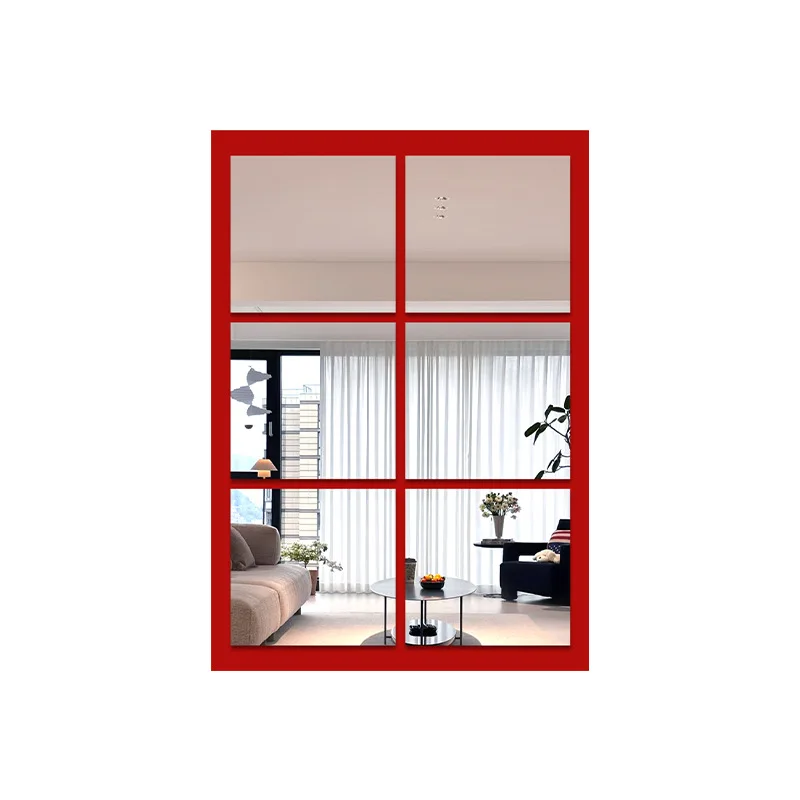 Simulation fake window mirror decoration living room bedroom porch dopamine wall beauty salon Bauhaus style decorative painting