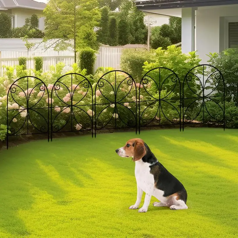 10 قطعة سياج حديقة الزخرفية المعدنية المقاومة للصدأ لا حفر سياج حديقة المبارزة حاجز الحيوان زهرة الأسوار والحدود للحيوانات الأليفة