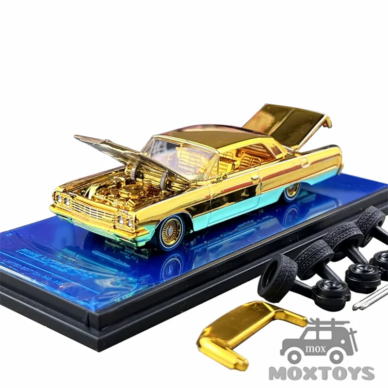 Fine Works64 1:64 Impala Lowrider Electroplated gold Odinary / Luxury Diecast Model Car